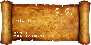 Feld Igor névjegykártya